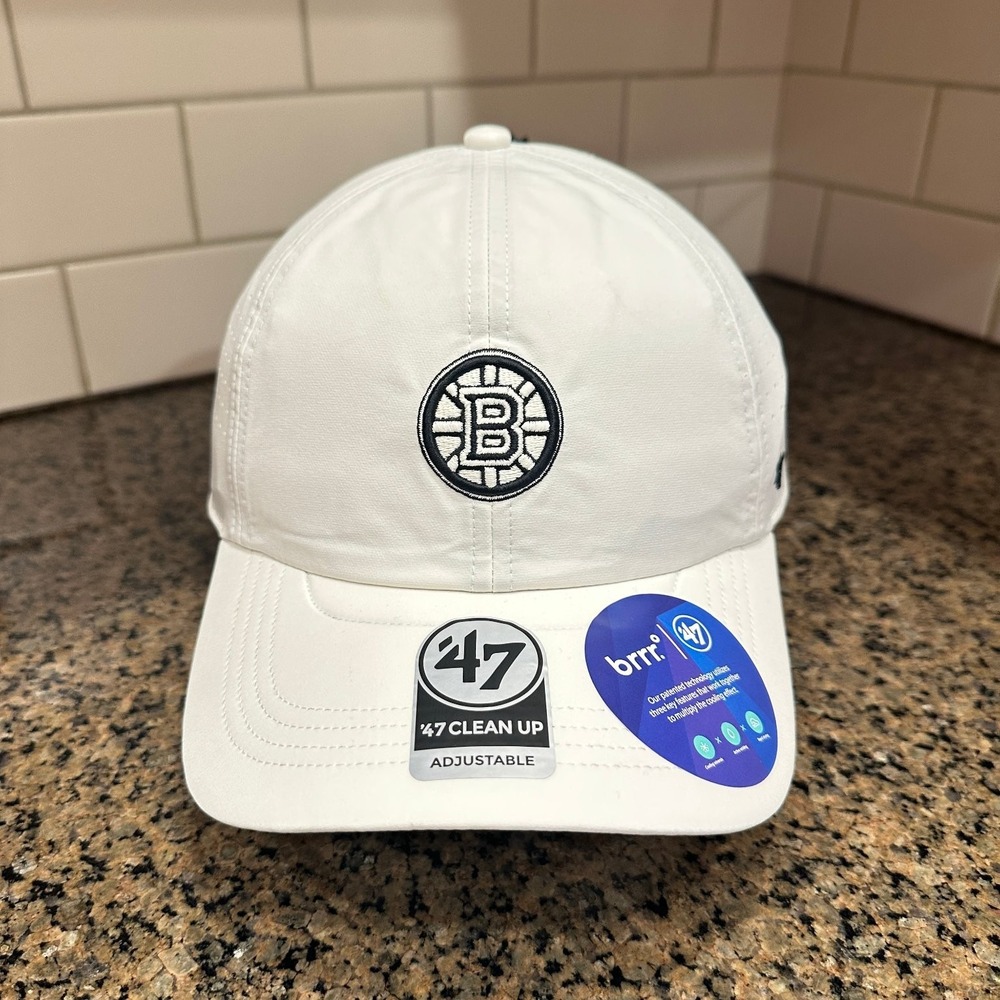 Boston Bruins '47 Clean Up brrr° Adjustable Hat White NHL Licensed New